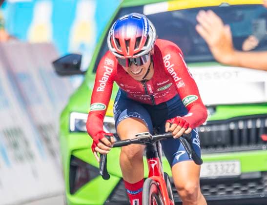 August 15, 2025, Villars-Sur-Ollon, Vaud, Switzerland: Villars-sur-Ollon Switzerland, 08 15 2025: ESMEE PEPERKAMP of Team Roland is in action during Tour de Romandie women 2025. Tour de Romandie women 2025. The first stage of the Tour de Romandie, which is a time trial between Huemoz and Villars-sur-Ollon and is part of the UCI Wonen s World Tour. Villars-Sur-Ollon Switzerland - ZUMAd206 20250815_zip_d206_015 Copyright: xEricxDubostx