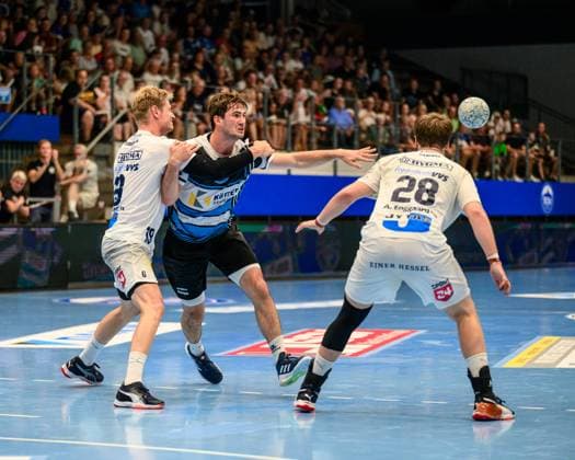Stephan, Seitz right back, ThSV Eisenach, 44 , Morten, Kaalund right back, Skanderborg AGF Handbold, 28 , Aleksandar, Capric left back, ThSV Eisenach, 6 GER, Thuringia, ThSV Eisenach vs Skanderborg Handbold, Wartburg Cup Eisenach 2025, Handball, Season 2025 2026, 15 08 2025 GER, Thuringia, ThSV Eisenach vs Skanderborg Handbold, Wartburg Cup Eisenach 2025, Handball, Season 2025 2026, 15 08 2025 Eisenach Copyright: xEibner-Pressefoto MartinxHerbstx EP_MHT