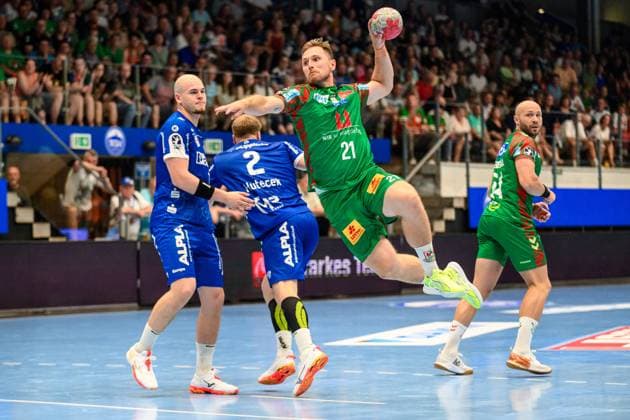 Jan, Mudrow LA, TBV Lemgo Lippe, 7 , Nicolai, Huetcek RR, TBV Lemgo Lippe, 2 , Albin, Lagergren RR, SC Magdeburg, 21 , Oscar, Bergendahl KM, SC Magdeburg, 54 GER, SC Magdeburg vs TBV Lemgo Lippe, Wartburg Cup Eisenach 2025, Handball, Season 2025 2026, 15 08 2025 GER, SC Magdeburg vs TBV Lemgo Lippe, Wartburg Cup Eisenach 2025, Handball, Season 2025 2026, 15 08 2025 Eisenach Copyright: xEibner-Pressefoto MartinxHerbstx EP_MHT
