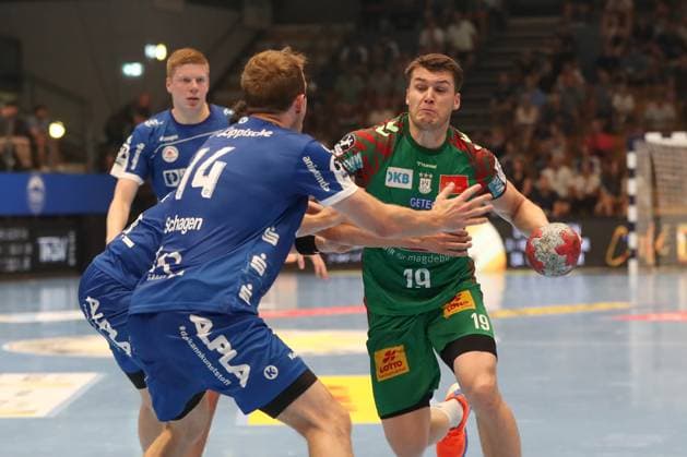 15 08 2025, xgox, Handball, Wartburg Cup, SC Magdeburg TBV Lemgo emspor v l Elvar Orn Jonsson Magdeburg, 19 Eisenach