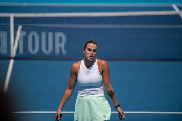 Cincinnati Open Quarterfinals: Aryna Sabalenka V Elena Rybakina Aryna Sabalenka is seen during her quarterfinals match at the Cincinnati Open in Mason, Ohio, on August 15, 2025. Mason Ohio United States  Copyright: xJasonxWhitmanx originalFilename:whitman-cincinna250815_npl5B.jpg