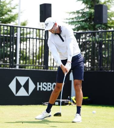 WESTFIELD, IN - AUGUST 15: LIV golfer Cameron Tringale plays his tee shot on the first hole during the first round of LIV Golf Indianapolis on August 15, 2025, at The Club at Chatham Hills in Westfield, Indiana. (Photo by Brian Spurlock Icon Sportswire) GOLF: AUG 15 LIV Golf Indianapolis EDITORIAL USE ONLY Icon25081536
