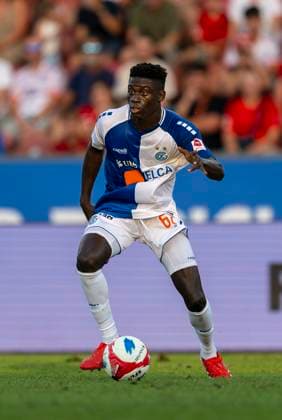 12 08 2025, Football Bundesliga 2025 2026, Friendly match, Grasshopper Club Zurich FC Bayern Munich at Letzigrund Stadium, Zurich Switzerland Bara Sapoko Ndiaye Zurich