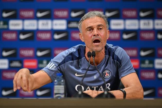 Luis Enrique speaks during a press conference, PK, Pressekonferenz at the PSG Campus in Poissy POISSY, FRANCE - AUGUST 16: Luis Enrique, head coach of Paris Saint-Germain (PSG), speaks during a press conference ahead of the 2025–2026 French Ligue 1 season, at the PSG Campus in Poissy, west of Paris, France on August 16, 2025. Mustafa Yalcin Anadolu Poissy France. Editorial use only. Please get in touch for any other usage.  Copyright: x2025xAnadoluxMustafaxYalcinx