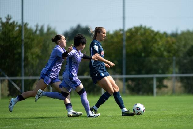 Lisann Kaut TSG Hoffenheim, 04 on the ball, GER, TSG 1899 Hoffenheim vs FC Basel, Soccer Womens Bundesliga Test Match, Season 2025 2026, 16 08 2025 GER, TSG 1899 Hoffenheim vs FC Basel, Soccer Womens Bundesliga Test Match, Season 2025 2026, 16 08 2025 St Leon Copyright: xEibner-Pressefoto Memmlerx EP_MMR