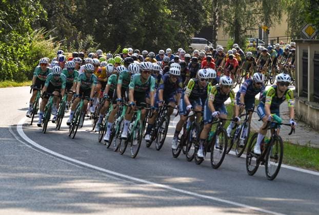 Cycling race Czech Tour - 3rd stage Prostejov - Ostrava, in Kunin, Czech republic, on August 16, 2025. The main peloton passes through Kunin. (CTKxPhoto JaroslavxOzana) CTKPhotoP2025081603850  CTKPhotoP2025081603850