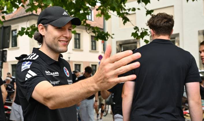 16 08 2025 Handball 1 Bundesliga Season 2025 2026 HC Erlangen HCE Event Season Opening xwoxzix Johannes Sellin Coach HC Erlangen HCE