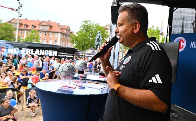 16 08 2025 Handball 1 Bundesliga Season 2025 2026 HC Erlangen HCE Event Season Opening xwoxzix Axel Fischer Hall Speaker HC Erlangen HCE