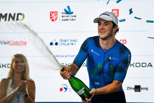 Cycling race Czech Tour - 3rd stage Prostejov - Ostrava, in Ostrava, Czech republic, on August 16, 2025. Winner of stage 3 Liam Walsh from the Ccache x Bodywrap team. (CTKxPhoto JaroslavxOzana) CTKPhotoP2025081604856  CTKPhotoP2025081604856