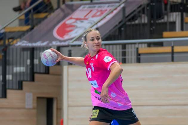 Lea Gruber Halle, 19 , SV Union Halle Neustadt HC Leipzig, Handball Women, Bundesliga, Halle Saale Cup, Final, Season 2025 26, 16 08 2025 Halle SWH Arena Sachsen Anhalt Germany