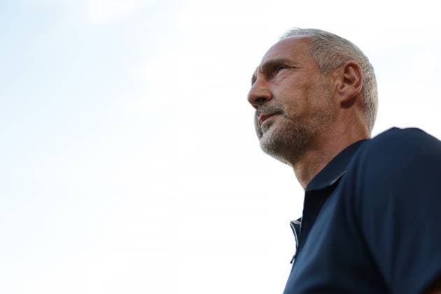 Monaco, Monaco, 16th August 2025. Adi Hutter Head coach of AS Monaco looks on prior to kick off in the AS Monaco vs Havre AC Ligue 1 match at Stade Louis II, Monaco. Picture credit should read: Jonathan Moscrop Sportimage EDITORIAL USE ONLY. No use with unauthorised audio, video, data, fixture lists, club league logos or live services. Online in-match use limited to 120 images, no video emulation. No use in betting, games or single club league player publications. SPI_022_JM_MONACO_HAVRE_L1 SPI-4062-0022