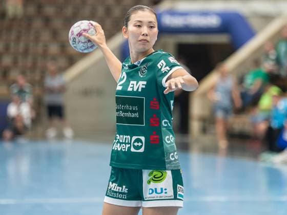Haruno Sasaki Frisch Auf Women, 32 on seven-meter, Frisch Auf Goeppingen vs Rostocker Handball Club, Handball, Players Night, Season 2025 2026, 16 08 2025 Frisch Auf Goeppingen vs Rostocker Handball Club, Handball, Players Night, Season 2025 2026, 16 08 2025 Wolfschlugen Copyright: xMichaelxSchmidt Eibner-Pressefotx EP_MST