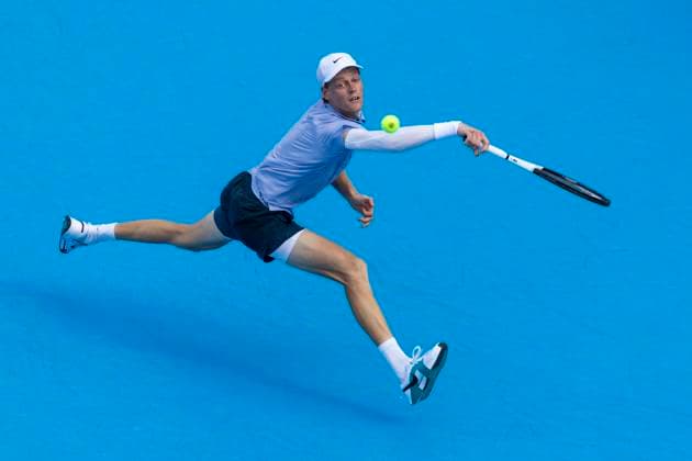 August 16, 2025, Mason, Ohio, USA: Mason, Ohio; Cincinnati Open Tennis Tournament - 2025 08 15 - Jannik Sinner plays a ball against opponent Terrence Atmane. Sinner won 7-6 6-2. - ZUMAPress Mason USA - ZUMAn24_ 20250816_zaf_n24_082 Copyright: xWallyxNellx