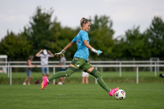 Juliane Schmid TSG Hoffenheim, 27 , GER, TSG 1899 Hoffenheim vs FC Basel, Soccer Womens Bundesliga Test Match, Season 2025 2026, 16 08 2025 GER, TSG 1899 Hoffenheim vs FC Basel, Soccer Womens Bundesliga Test Match, Season 2025 2026, 16 08 2025 St Leon Copyright: xEibner-Pressefoto Memmlerx EP_MMR