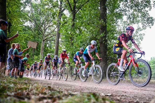 Belgian 2025 National Championship Gravel Westerlo 17 08 2025 WESTERLO, BELGIUM - AUGUST 17 : Illustration picture Riders during the Elite cycling Gravel race of the Belgian National Championships 2025 an UCI National Championships Gravel race with start and finish in Westerlo on August 17, 2025 in Westerlo, Belgium, 17 08 2025 Westerlo Belgium  Copyright: xGvgx