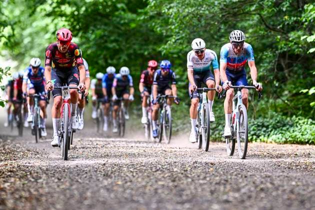 Belgian 2025 National Championship Gravel Westerlo 17 08 2025 WESTERLO, BELGIUM - AUGUST 17 : Illustration picture head of the race during the Elite cycling Gravel race of the Belgian National Championships 2025 an UCI National Championships Gravel race with start and finish in Westerlo on August 17, 2025 in Westerlo, Belgium, 17 08 2025 Westerlo Belgium  Copyright: xGvgx