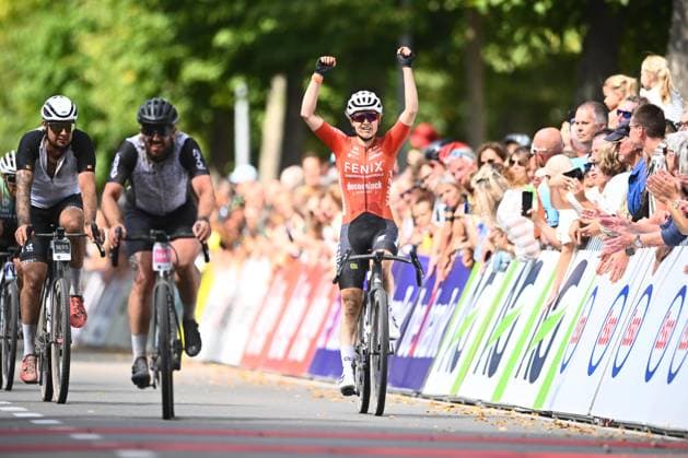 Belgian 2025 National Championship Gravel Westerlo 17 08 2025 WESTERLO, BELGIUM - AUGUST 17 : Truyen Marthe (BEL) of Fenix-Deceuninck celebrating her victory during the Elite cycling Gravel race of the Belgian National Championships 2025 an UCI National Championships Gravel race with start and finish in Westerlo on August 17, 2025 in Westerlo, Belgium, 17 08 2025 Westerlo Belgium  Copyright: xGvgx