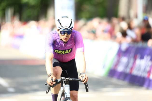 Rider pictured during the elite race at the Belgian Gravel Championships, Sunday 17 August 2025, in Westerlo. DAVIDxPINTENS  x131394420x