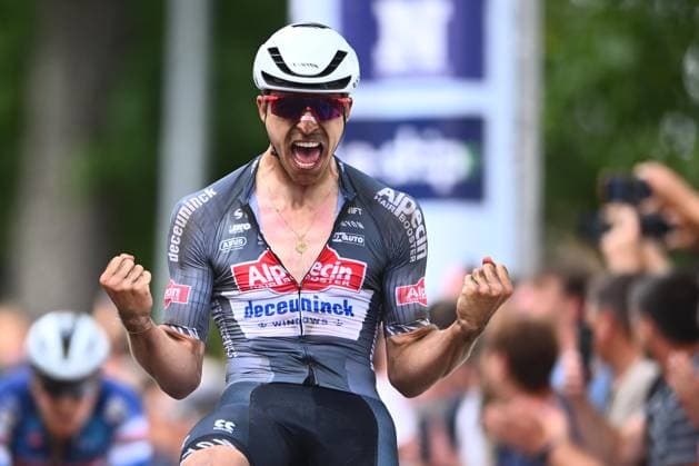 Belgian 2025 National Championship Gravel Westerlo 17 08 2025 WESTERLO, BELGIUM - AUGUST 17 : Vandeputte Niels (BEL) of Alpecin-Deceuninck celebrating his victory during the Elite cycling Gravel race of the Belgian National Championships 2025 an UCI National Championships Gravel race with start and finish in Westerlo on August 17, 2025 in Westerlo, Belgium, 17 08 2025 Westerlo Belgium  Copyright: xGvgx