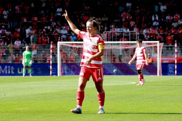 DEU, 2 BL, Frauen, 1 FC Union vs Real Madrid, 17 08 2025, Stadion Alte Foersterei, Berlin, DEU, 2 BL, Frauen, 1 FC Union vs Real Madrid, im Bild Lisa Heiseler 1 FC Union Berlin 7 DFL regulations prohibit any use of Photographs as image sequences and or quasi video nordphotoxGmbHx xEngler nph00076