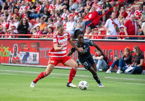 Soccer, Women, Test match, Season 2025 2026, 1 FC Union Berlin Real Madrid, v l Samantha Steuerwald 1 Women 1 FC Union , Naomie Feller Real Madrid , 17 08 2025, Copyright: xMatthiasxKochx