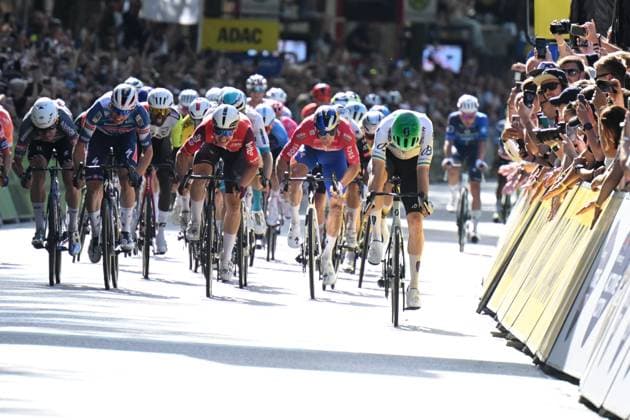 17-08-2025 Classica Di Amburgo; 2025, Q36.5; 2025, Lotto; 2025, Soudal - Quick Step; 2025, Alpecin - Deceuninck; Townsend, Rory; De Lie, Arnaud; Magnier, Paul; Philipsen, Jasper; Amburgo; 