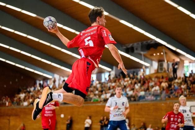 Bietigheim: HBL - 25 26 - DHB-Pokal - SG BBM Bietigheim - VfL Potsdam Nico Bacani (Bietigheim) Bietigheim-Bissingen Halle am Viadukt Baden-Württemberg Deutschland
