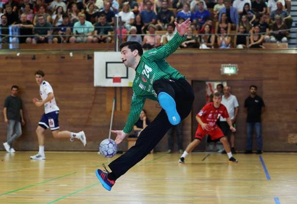 BAU 17 08 2025 Bietigheim Handball DHB Pokal SG BBM Bietigheim vs VfL Potsdam, Martin Tomovski BBM