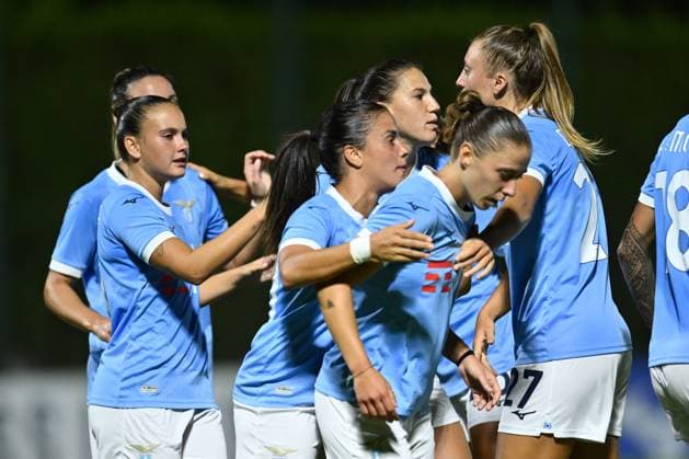 Margherita Monnecchi of S.S. Lazio celebrates after scoring the goal of 1-0 during the friendly match between S.S. Lazio Women vs A.C.F. Fiorentina Femminile at the Mirko Fersini Stadium on August 17, 2025 in Formello, Italy.  Copyright: xDomenicoxCippitelli IPAxSportx xipa-agency.netx xx IPA_62618376 IPA_Agency_IPA62618376