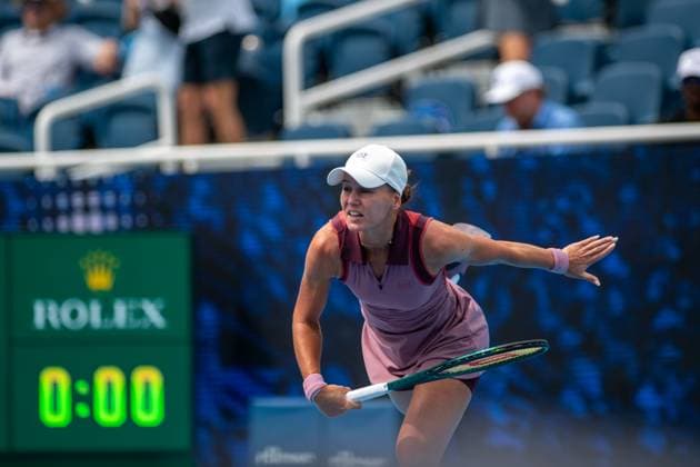 Cincinnati Open Semifinals: Jasmine Paolini V Veronika Kudermetova Veronika Kudermetova is seen during her semifinals match at the Cincinnati Open in Mason, Ohio, on August 17, 2025. Mason Ohio United States  Copyright: xJasonxWhitmanx originalFilename:whitman-cincinna250817_np0Io.jpg