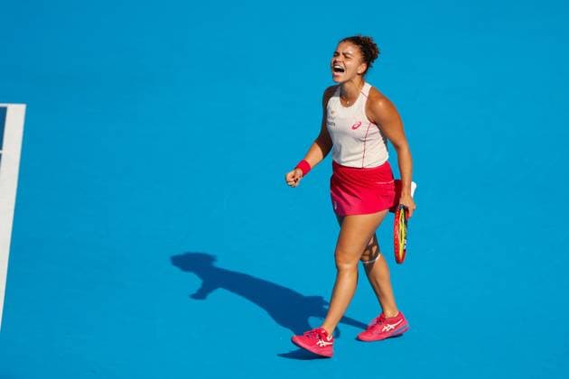CINCINNATI, OH - AUGUST 17: Jasmine Paolini of Italy reacts during the semifinal round of the Cincinnati Open at the Lindner Family Tennis Center on August 17, 2025 in Mason, OH. (Photo by Ian Johnson Icon Sportswire) TENNIS: AUG 17 Cincinnati Open EDITORIAL USE ONLY Icon250817049