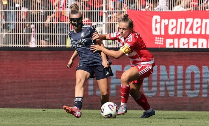 Irune, Lisa Heiseler Zweikampf Spielzene Action Sport Fußball Fußball Testspiel Frauen Damen Bundesliga Saison 2025 2026 17 08 2025 1 FC Union Berlin vs Real Madrid CF DFL regulations prohibit any use of photographs as image sequences and or quasi video