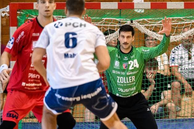 Bietigheim HBL 25 26 DHB Pokal SG BBM Bietigheim VfL Potsdam Torhueter Martin Tomovski Bietigheim Bietigheim Bissingen Halle am Viadukt Baden Württemberg Germany