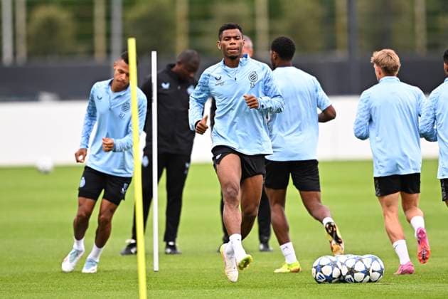 Rangers FC v Club Brugge - UEFA Champions League Media Activities 18 08 2025 WESTKAPELLE, BELGIUM - AUGUST 18 : Onyedika Nwadike Raphael midfielder of Club Brugge pictured during a training session ahead of the UEFA Champions League 2025 26 play-off round first leg between Rangers FC and Club Brugge on August 18, 2025 in Westkapelle, Belgium, 18 08 2025 Westkapelle Belgium  Copyright: xTomasxSiskx