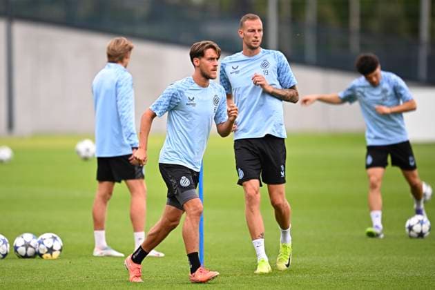 Rangers FC v Club Brugge - UEFA Champions League Media Activities 18 08 2025 WESTKAPELLE, BELGIUM - AUGUST 18 : Audoor Lynnt midfielder of Club Brugge pictured during a training session ahead of the UEFA Champions League 2025 26 play-off round first leg between Rangers FC and Club Brugge on August 18, 2025 in Westkapelle, Belgium, 18 08 2025 Westkapelle Belgium  Copyright: xTomasxSiskx