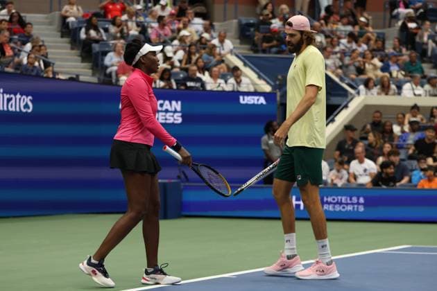 August 18, 2025, New York, New York, United States: VENUS WILLIAMS and REILLY OPELKA both of USA during practise session before US Open at the USTA Billie Jean King National Tennis Center. New York. New York United States - ZUMAc278 20250818_zsp_c278_003 Copyright: xMarcinxCholewinskix