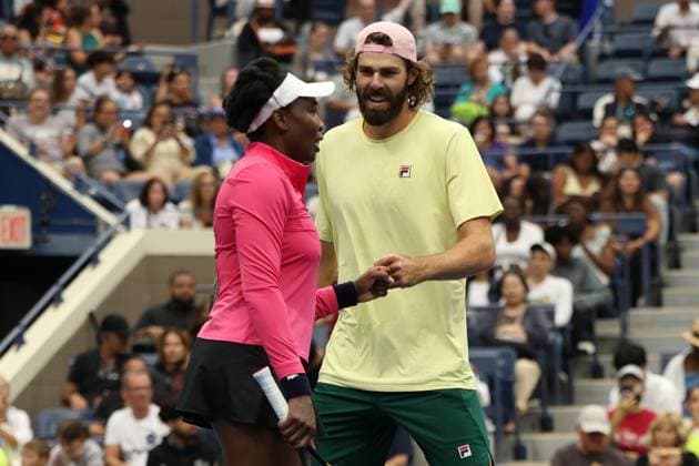 August 18, 2025, New York, New York, United States: VENUS WILLIAMS and REILLY OPELKA both of USA during practise session before US Open at the USTA Billie Jean King National Tennis Center. New York. New York United States - ZUMAc278 20250818_zsp_c278_007 Copyright: xMarcinxCholewinskix