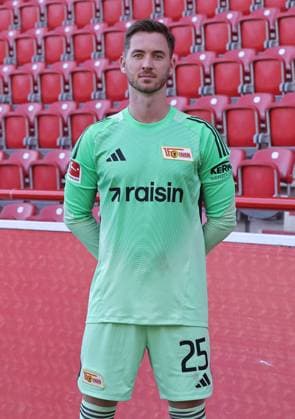Goalkeeper Carl Klaus 1 FC Union Berlin FCU Football 1 BL Bundesliga Portrait Season 2025 2026 Headshot, portrait, introduction, presentation, press event, GER 19 08 25