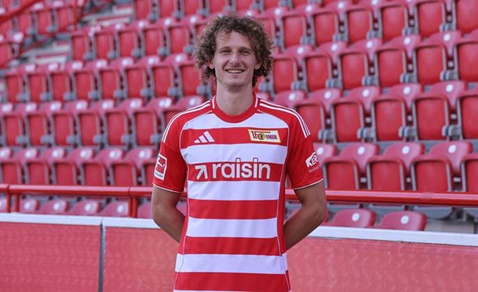 Alex Kral 1 FC Union Berlin FCU Football 1 BL Bundesliga portrait appointment season 2025 2026 headshot, portrait, introduction, presentation, press event, GER 19 08 25