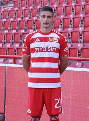 Andrej Ilic 1 FC Union Berlin FCU Football 1 BL Bundesliga portrait appointment season 2025 2026 headshot, portrait, introduction, presentation, press event, GER 19 08 25