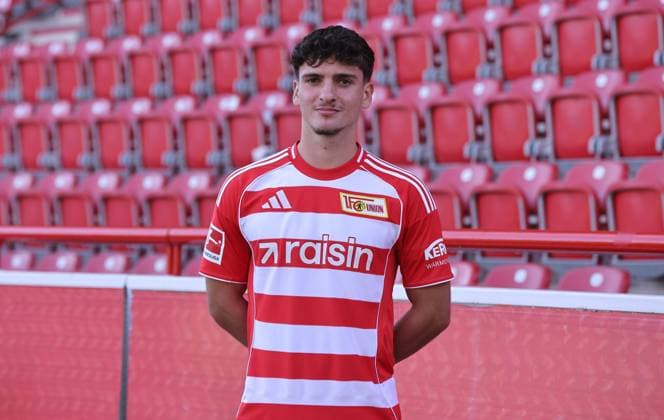 David Preu 1 FC Union Berlin FCU Football 1 BL Bundesliga portrait appointment season 2025 2026 headshot, portrait, introduction, presentation, press event, GER 19 08 25