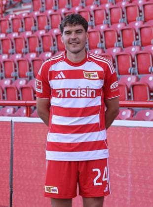 Robert Skov 1 FC Union Berlin FCU Football 1 BL Bundesliga portrait appointment season 2025 2026 headshot, portrait, introduction, presentation, press event, GER 19 08 25