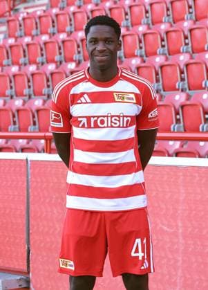 Osaro Ogbemudia 1 FC Union Berlin FCU Football 1 BL Bundesliga Porträttermin Season 2025 2026 Headshot, portrait, introduction, presentation, press event, GER 19 08 25