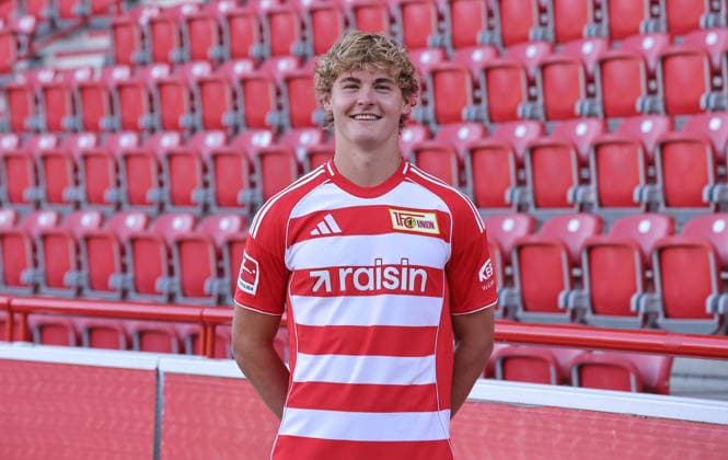 Tom Rothe 1 FC Union Berlin FCU Football 1 BL Bundesliga portrait appointment season 2025 2026 headshot, portrait, introduction, presentation, press event, GER 19 08 25