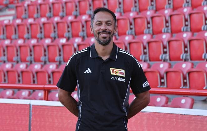 Co Coach Danilo de Souza 1 FC Union Berlin FCU Soccer 1 BL Bundesliga Porträttermin Season 2025 2026 Headshot, portrait, introduction, presentation, press event, GER 19 08 25