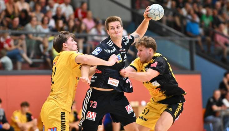 19 08 2025 Handball season 2025 2026 Test match friendly HC Erlangen HCE Bregenz Handball xwoxzix Viggo Kristjansson 73, HC Erlangen HCE against Louis Mönch 32, Bregenz Handball Dian Ramic 57, Bregenz Handball