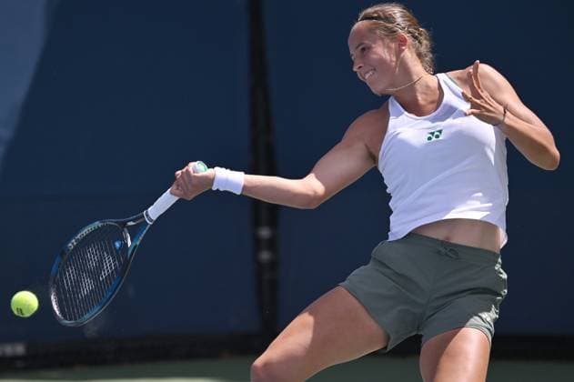 Belgian Hanne Vandewinkel pictured in action during a tennis game against Canadian Stakusic in the first round of the qualifications for the women s singles tournament of the 2025 US Open Grand Slam tennis tournament in New York City, USA, Tuesday 19 August 2025. TONYxBEHAR  x131572263x