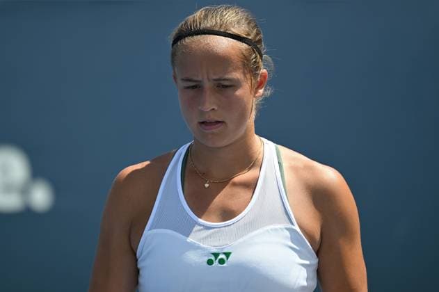 Belgian Hanne Vandewinkel pictured during a tennis game against Canadian Stakusic in the first round of the qualifications for the women s singles tournament of the 2025 US Open Grand Slam tennis tournament in New York City, USA, Tuesday 19 August 2025. TONYxBEHAR  x131572270x