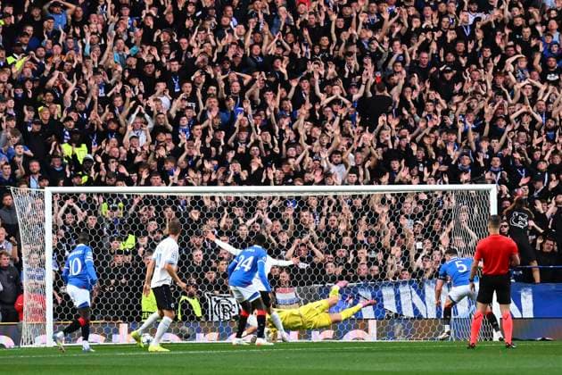 Rangers FC v Club Brugge - UEFA Champions League GLASGOW, SCOTLAND - AUGUST 19 : Spileers Jorne defender of Club Brugge scores a goal during the UEFA Champions League 2025 26 play-off round first leg between Rangers FC and Club Brugge on August 19, 2025 in Glasgow, Scotland, 19 08 2025 Glasgow Scotland  Copyright: xTomasxSiskx