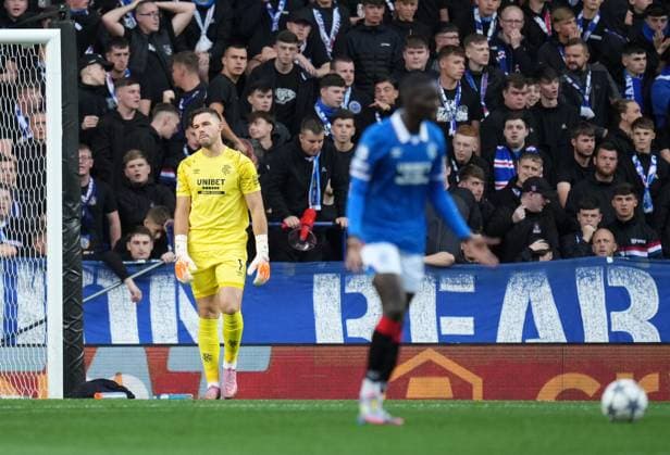 Rangers goalkeeper Jack Butland reacts after Romeo Vermant of Club Brugge scored to give Brugge a 0-1 lead. Rangers v Club Brugge, UEFA Champions League, Play-Off Round, First Leg, Football, Ibrox Stadium, Glasgow, Scotland, UK - 19 Aug 2025Glasgow Ibrox Stadium Scotland United Kingdom EDITORIAL USE ONLY No use with unauthorised audio, video, data, fixture lists, club league logos or live services. Online in-match use limited to 120 images, no video emulation. No use in betting, games or single club league player publications.  Copyright: xStuartxWallace Shutterstockx 15446679k